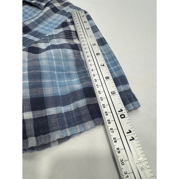 Travis Matthew Men's Plaid Button Up Shirt Size M Blue Short Sleeve Pocket - Picture 9 of 9